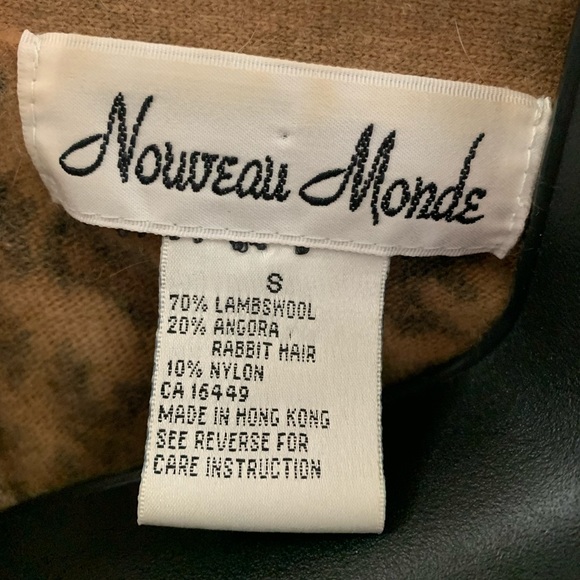 Vintage Nouveau Monde Angora Hair/LambsWool Blend Button Down Sweater! - Picture 4 of 5